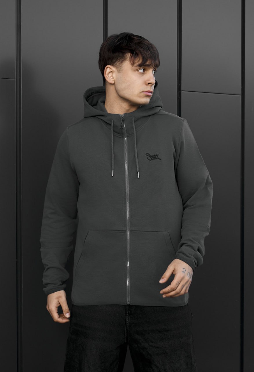 Bluza Staff logo zip dark gray