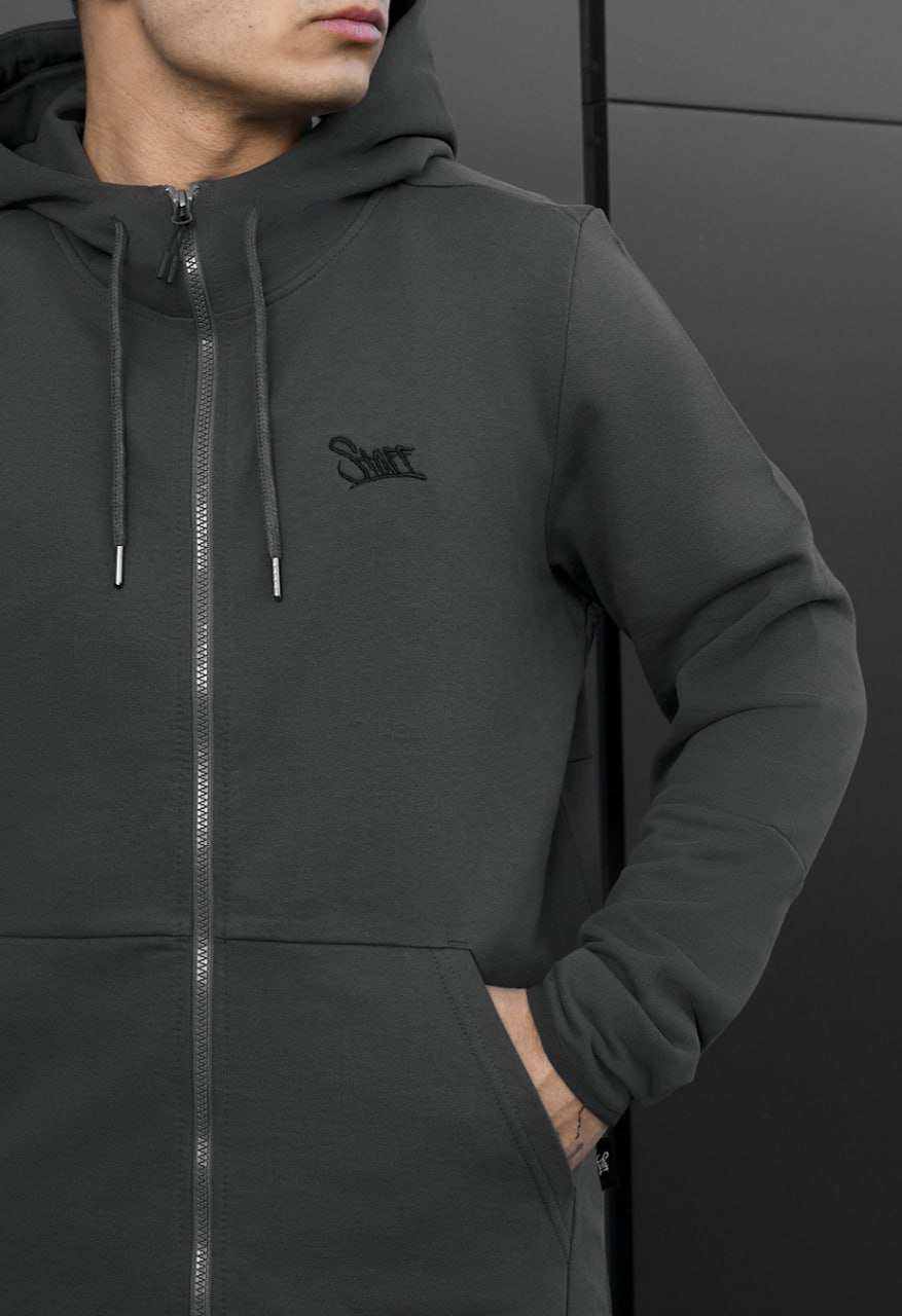 Bluza Staff logo zip dark gray