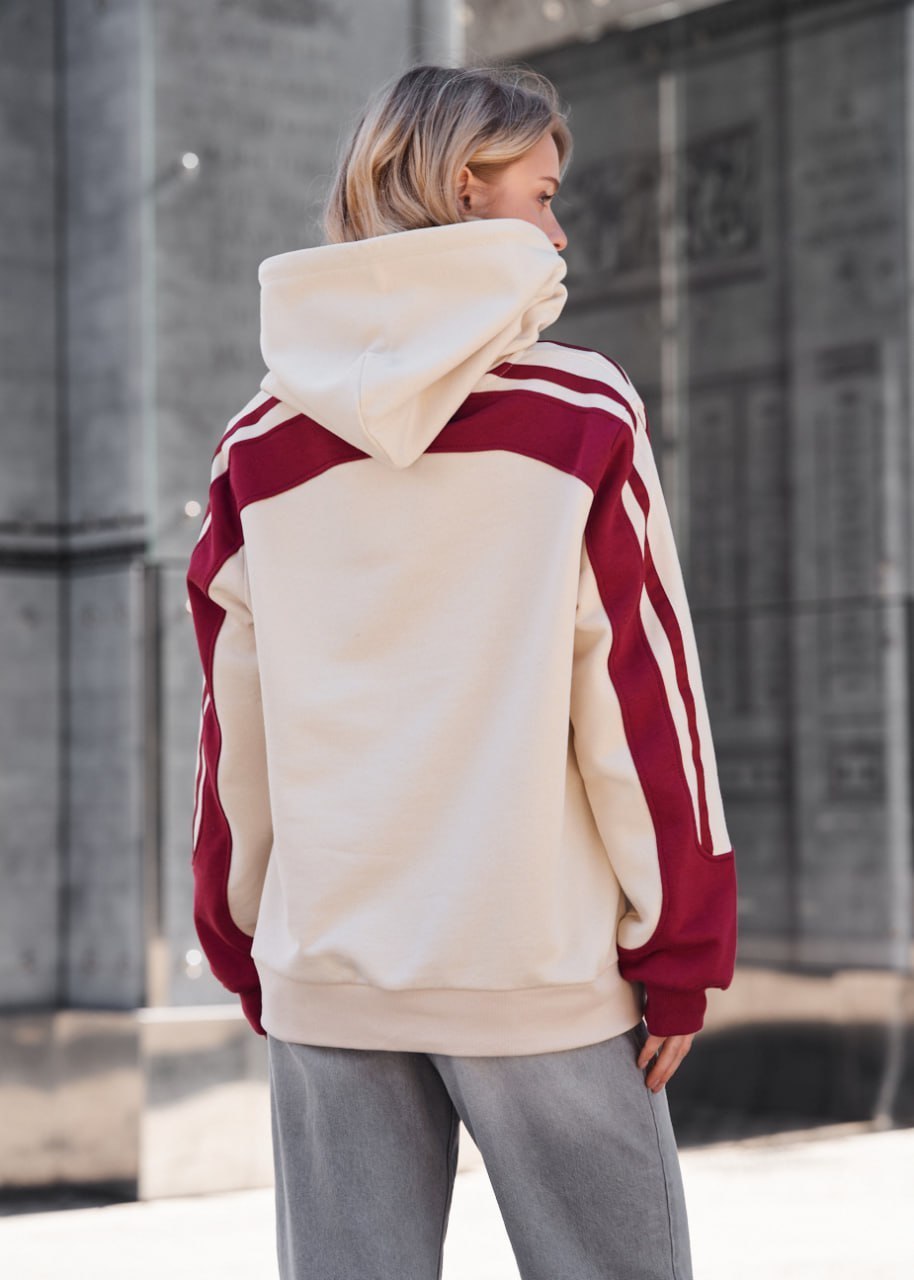 Bluza Staff pas logo milk & bordo