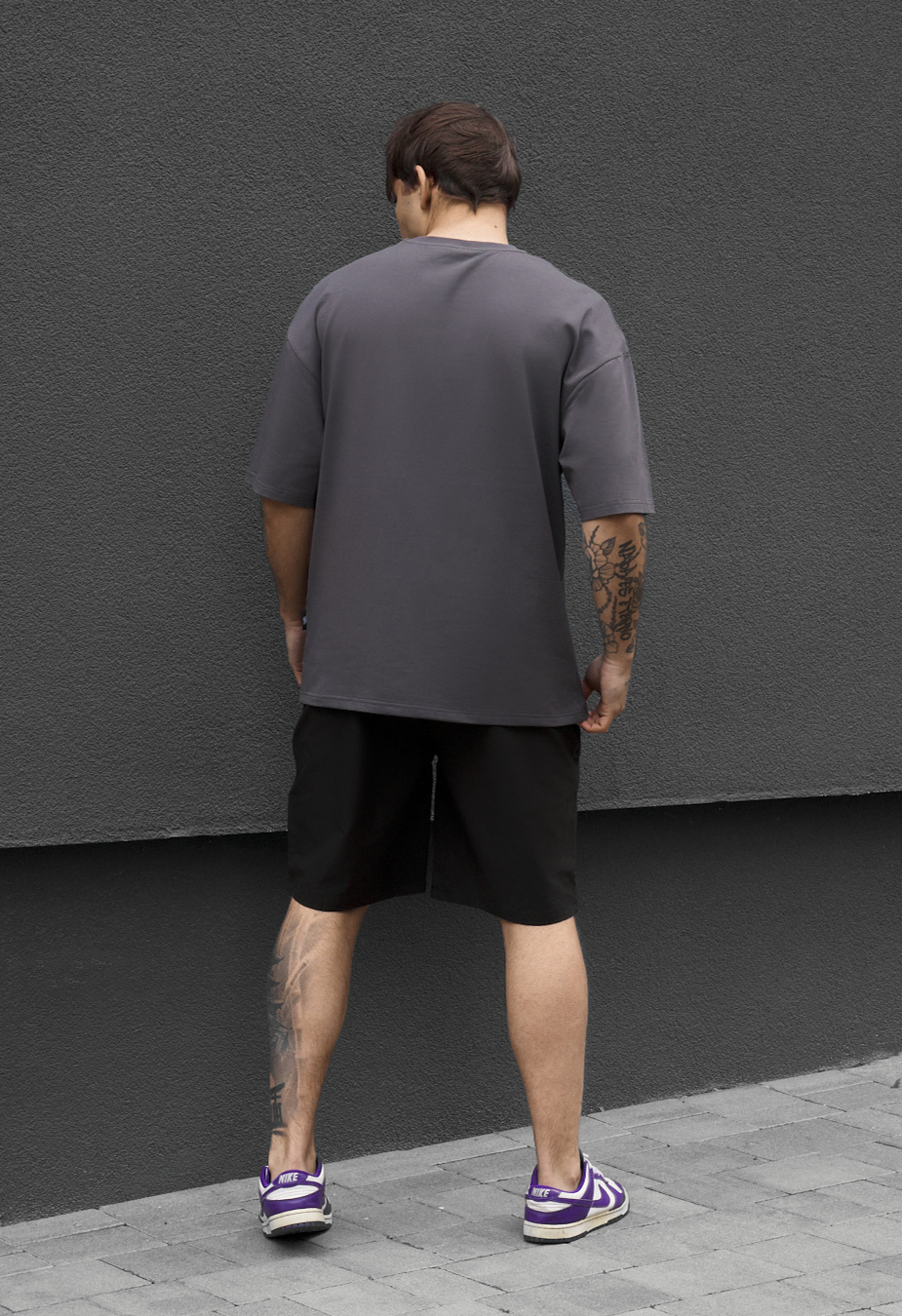 Komplet koszula + spodenki Staff patt dark gray & black
