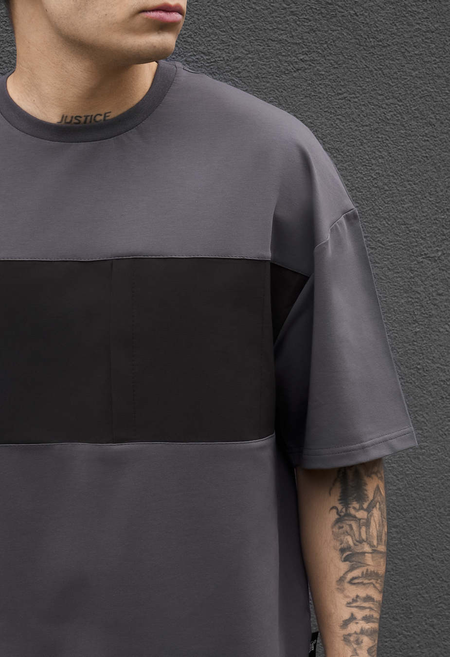 Komplet koszula + spodenki Staff patt dark gray & black
