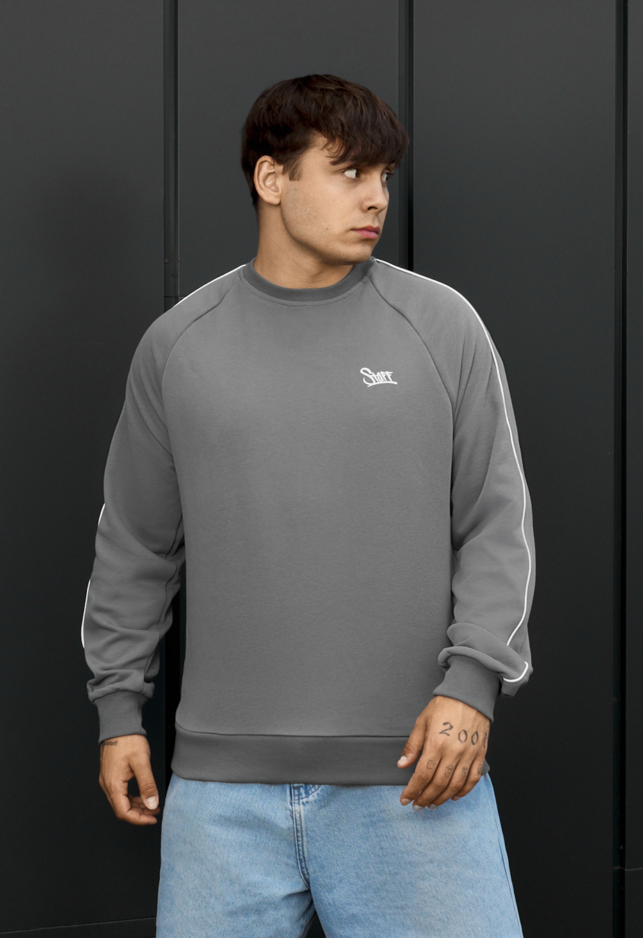 Bluza Staff gray logo reflective