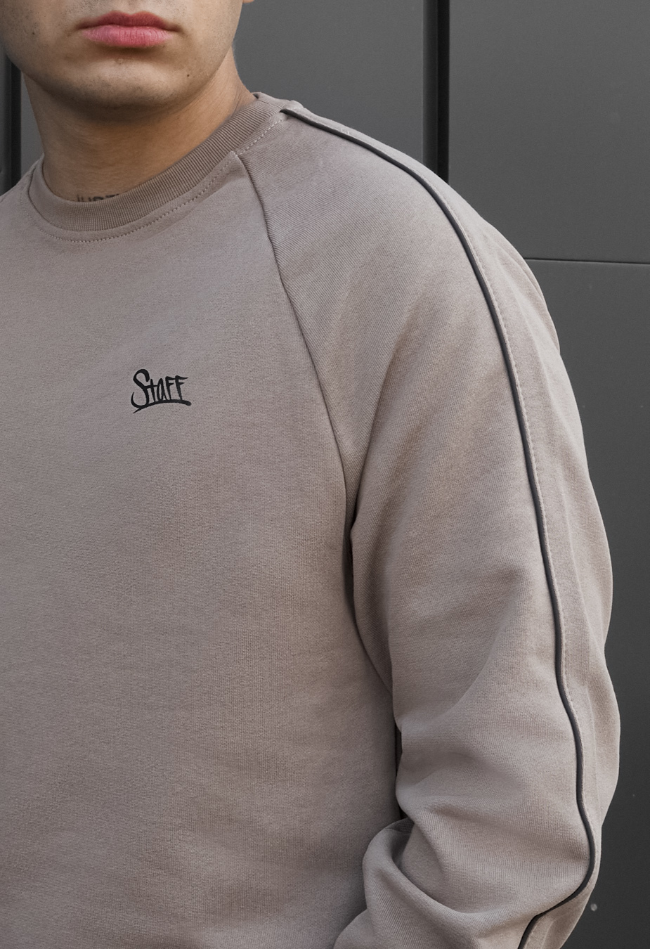 Bluza Staff beige logo reflective