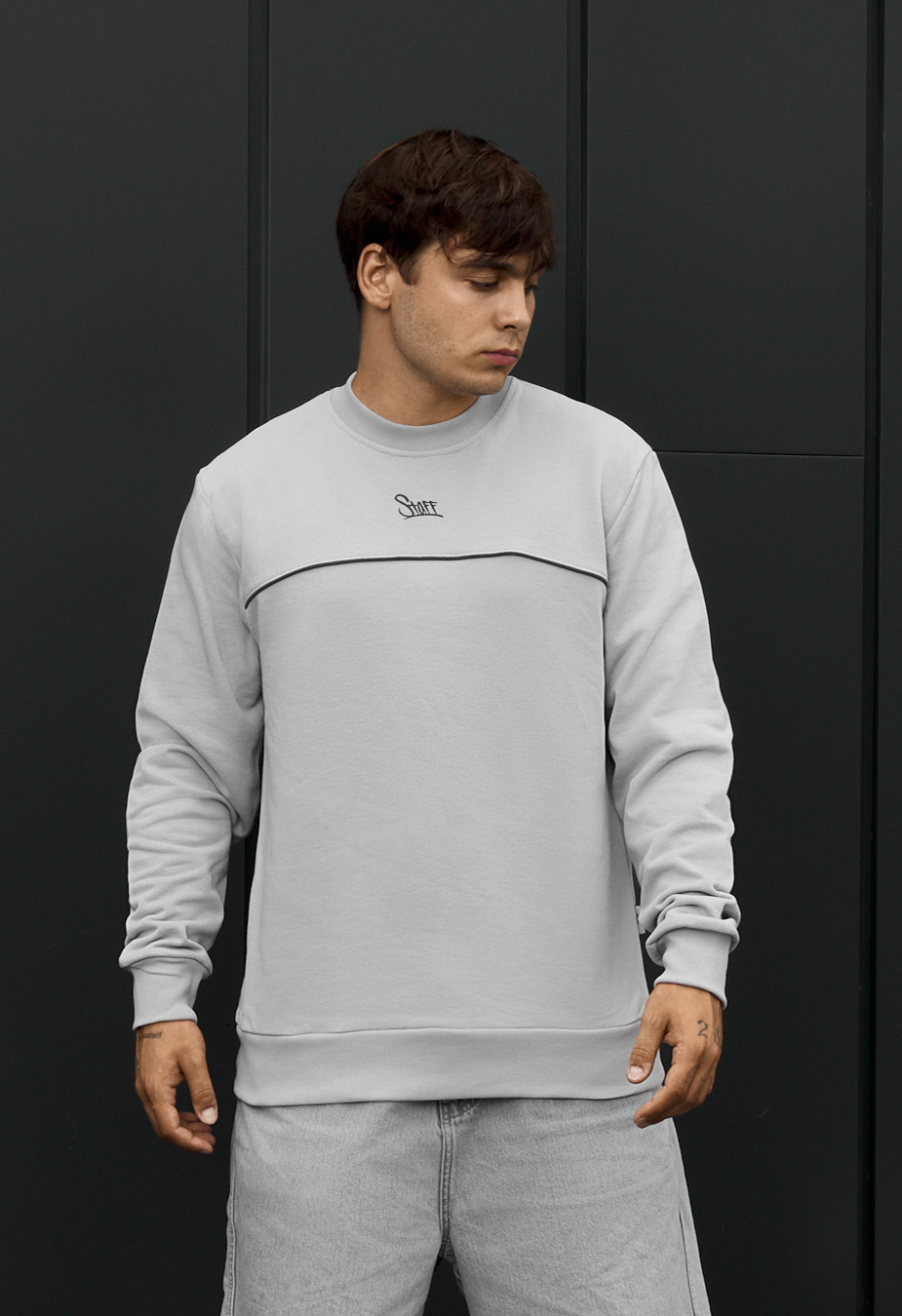 Bluza Staff logo light gray reflective