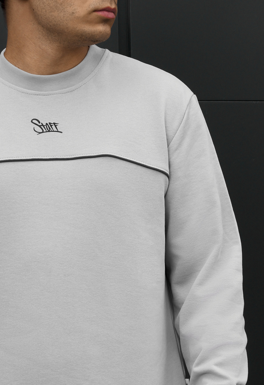 Bluza Staff logo light gray reflective