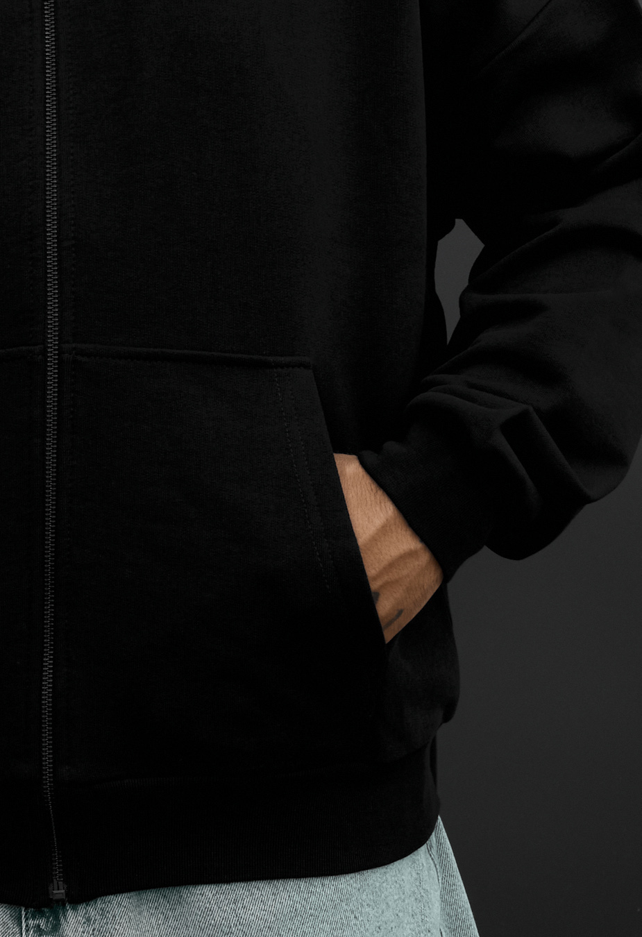 Bluza Staff bo zip black oversize