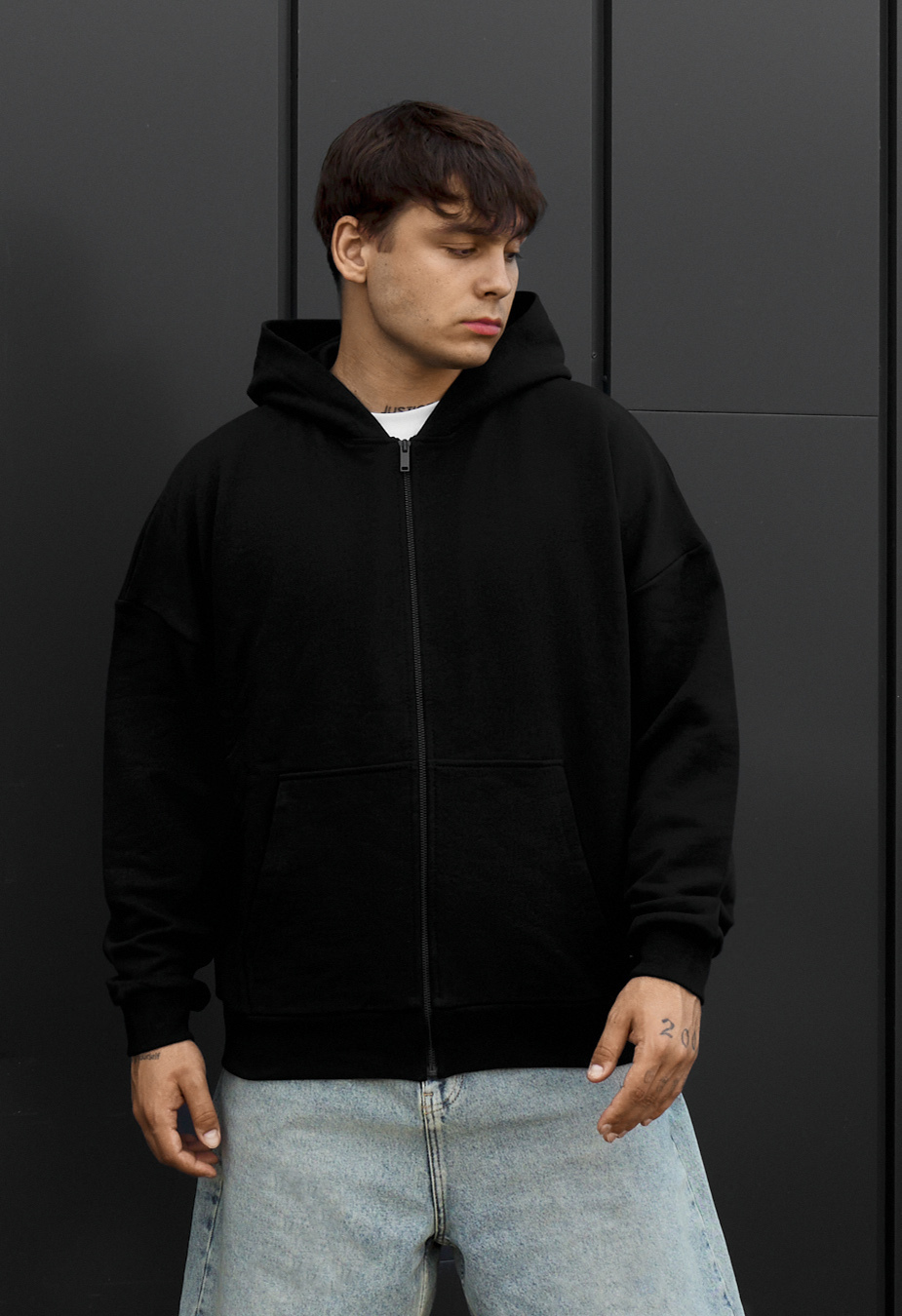 Bluza Staff bo zip black oversize