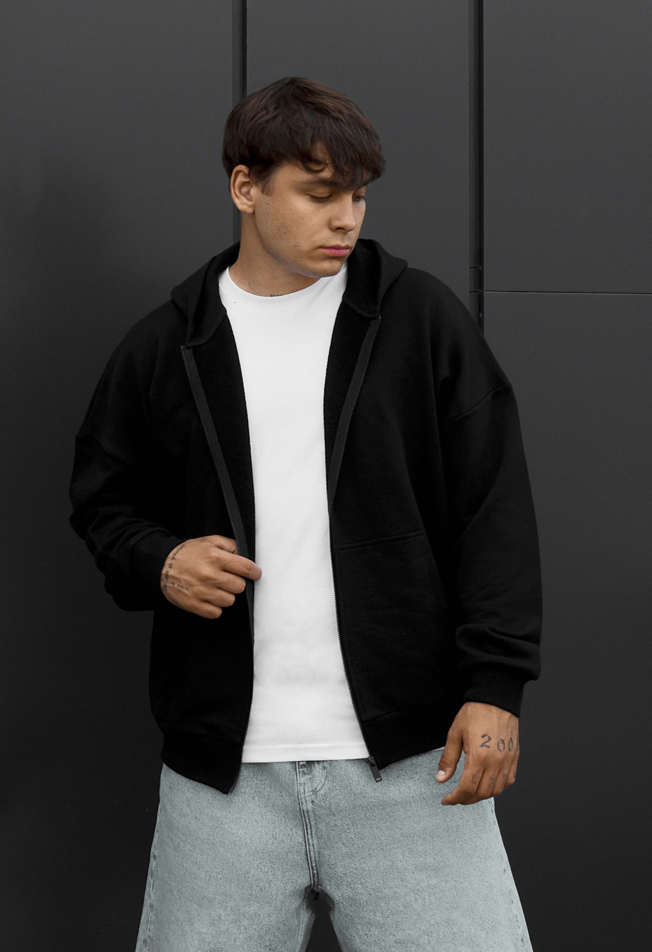 Bluza Staff bo zip black oversize
