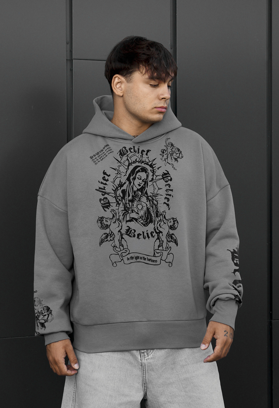 Bluza Staff gray belief oversize fleece