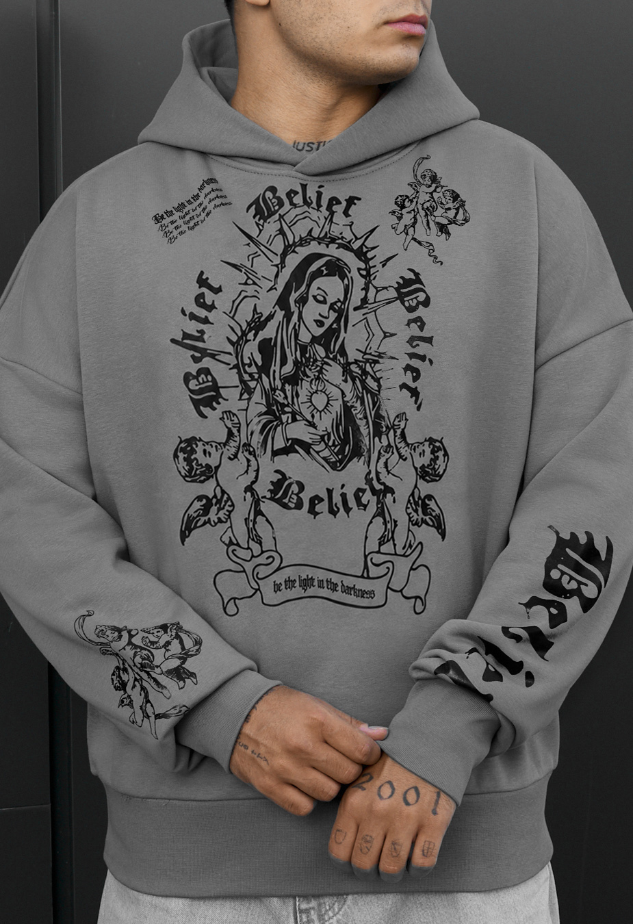 Bluza Staff gray belief oversize fleece