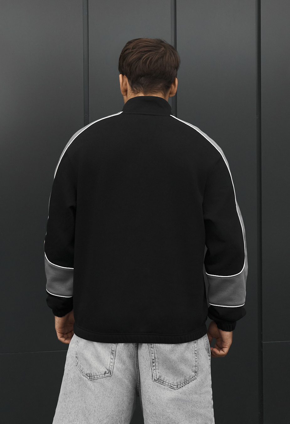 Olimpijka Staff black & gray logo oversize fleece