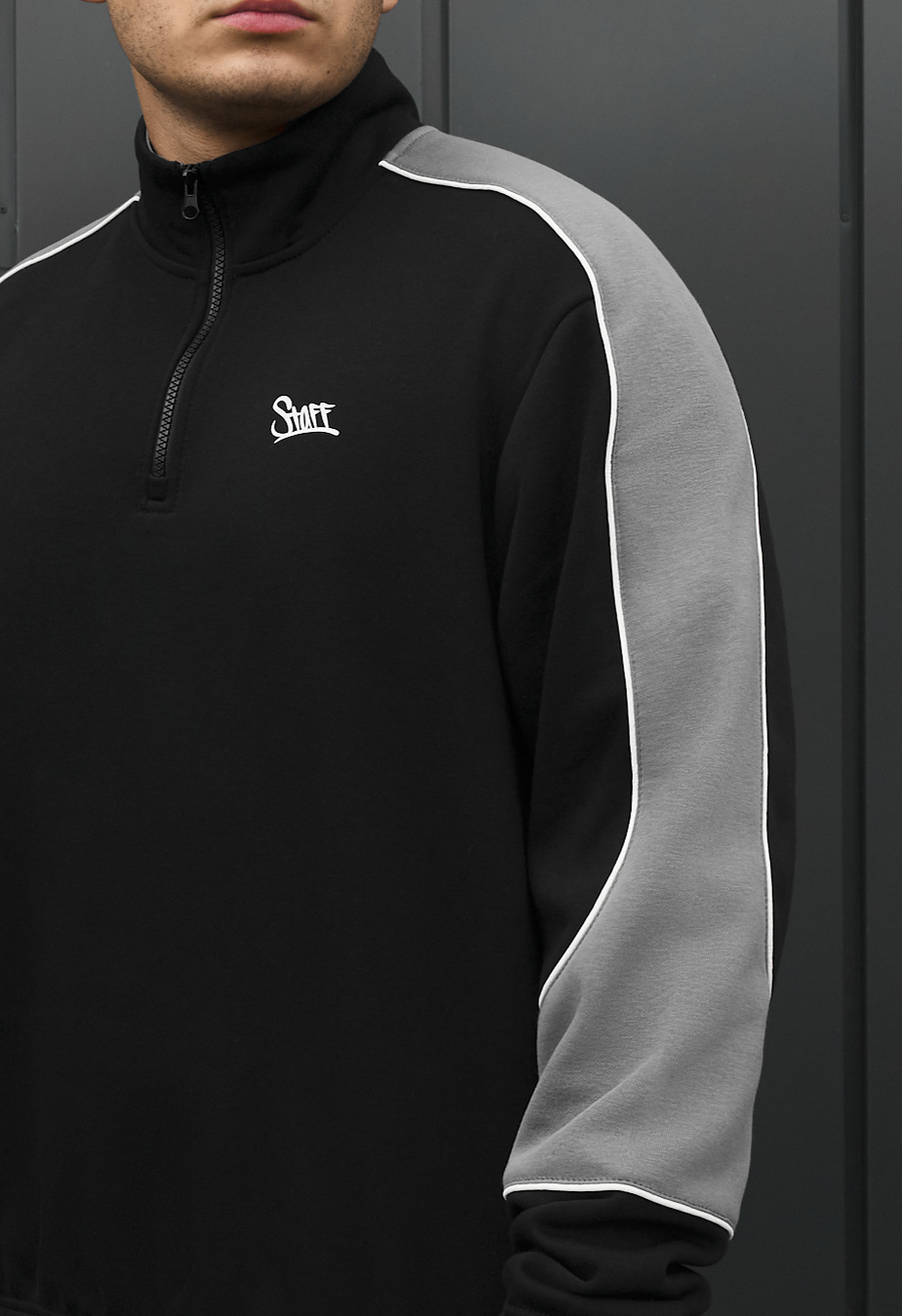 Olimpijka Staff black & gray logo oversize fleece