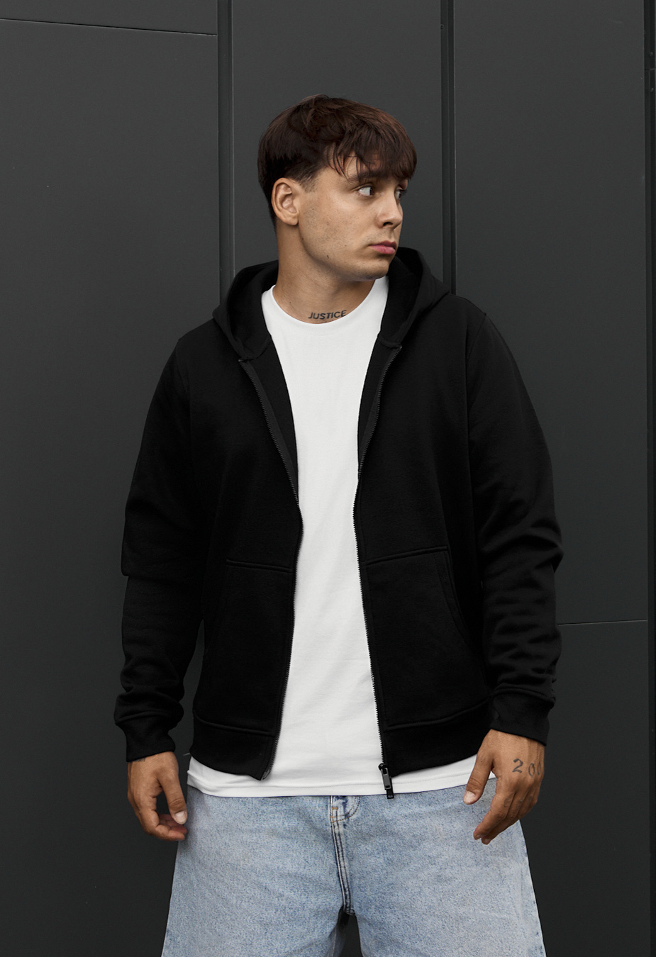 Bluza Staff zip black fleece