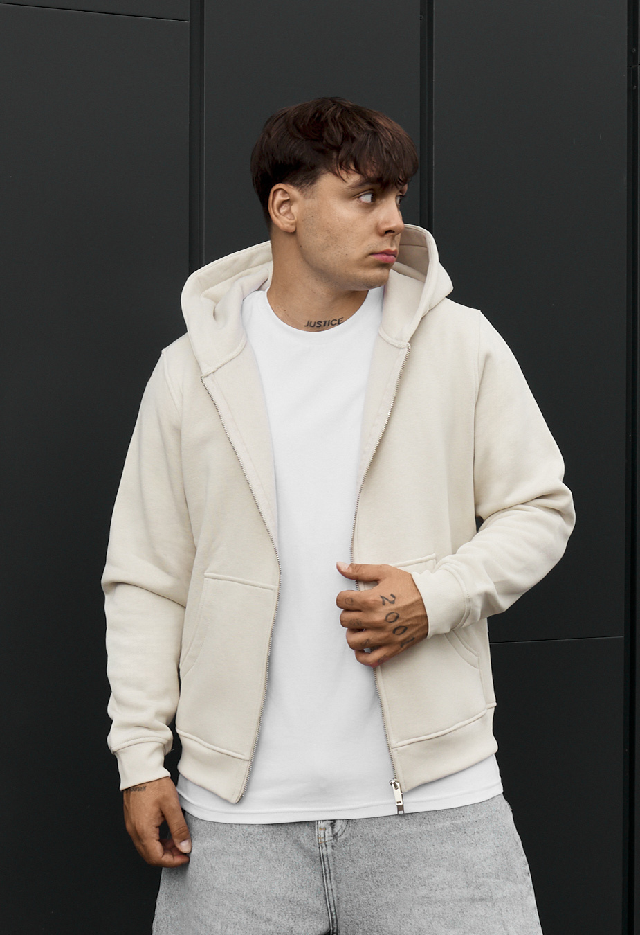 Bluza Staff zip milk fleece