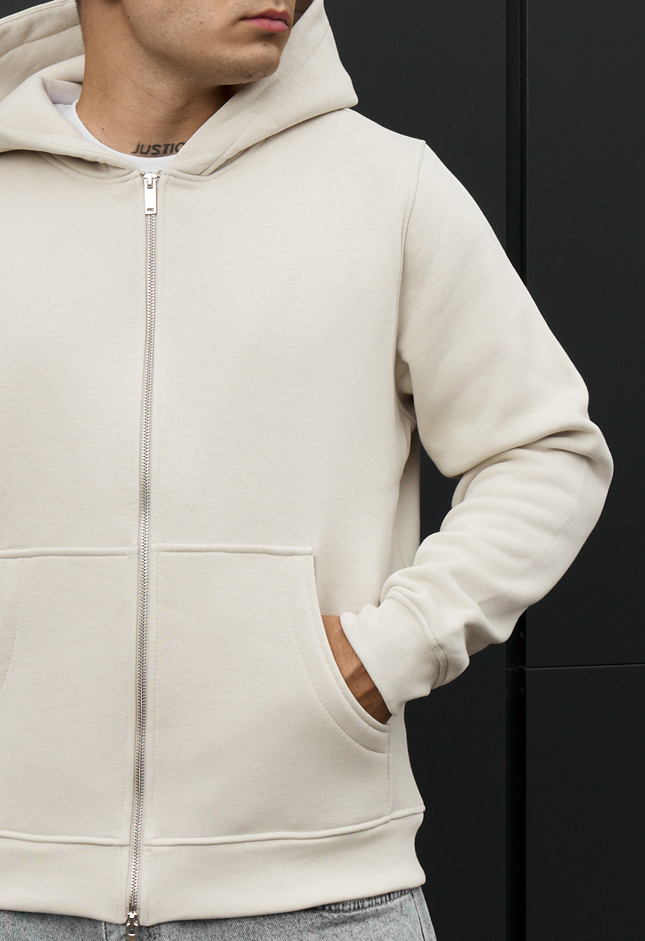 Bluza Staff zip milk fleece