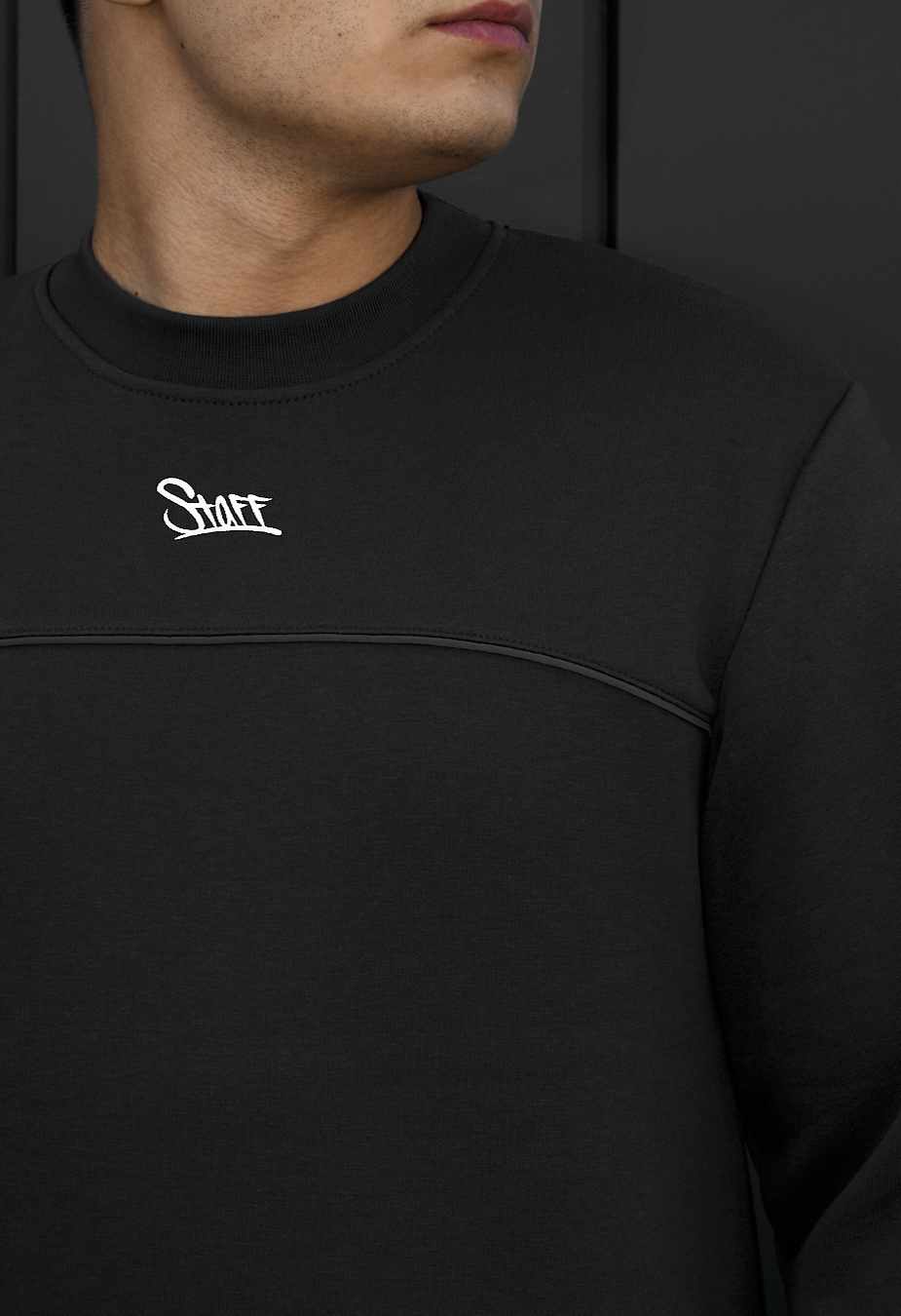 Bluza Staff logo dark gray reflective fleece