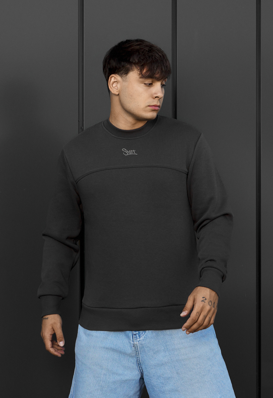 Bluza Staff logo dark gray reflective fleece