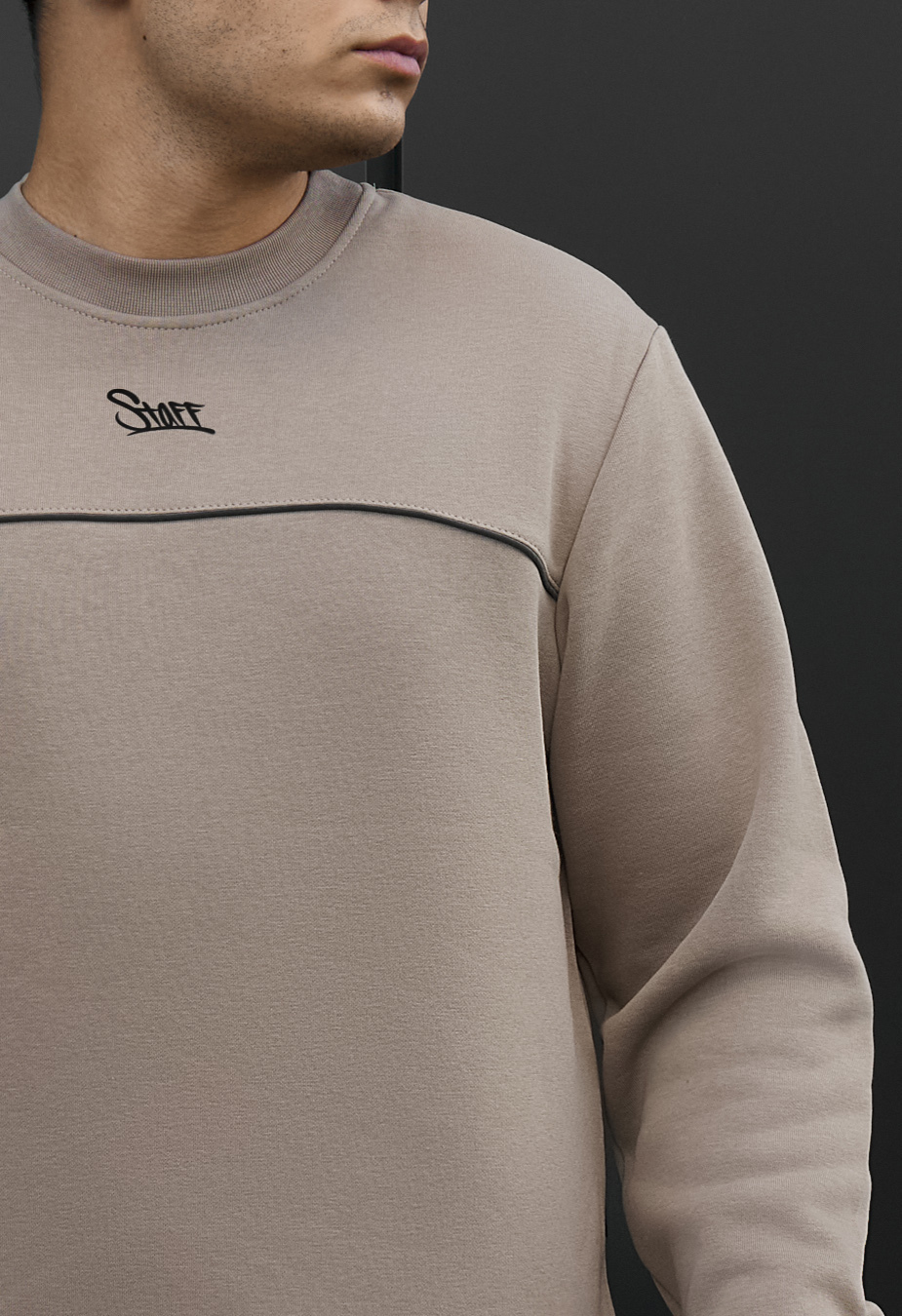 Bluza Staff logo beige reflective fleece