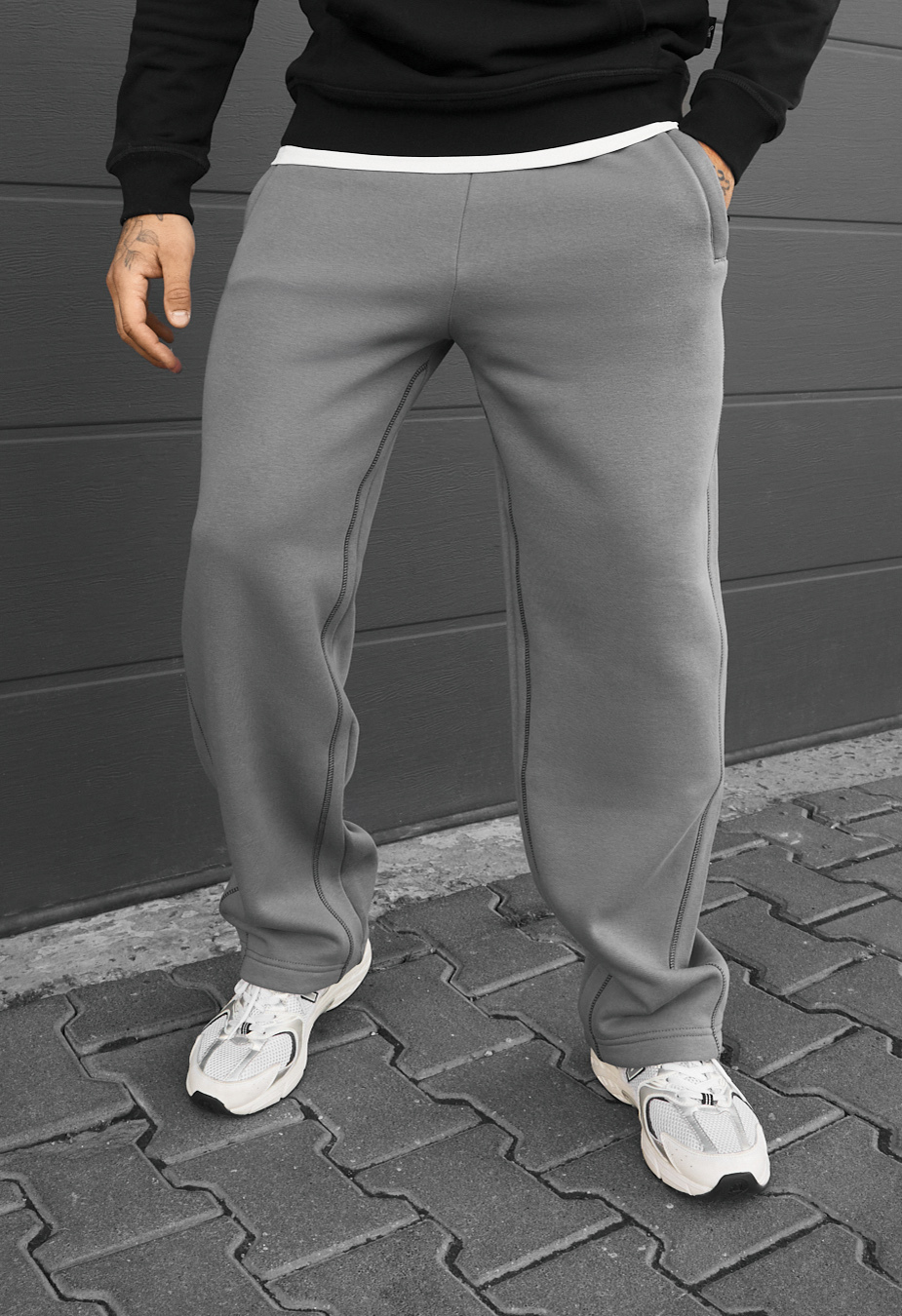 Spodnie dresowe Staff kl gray fleece
