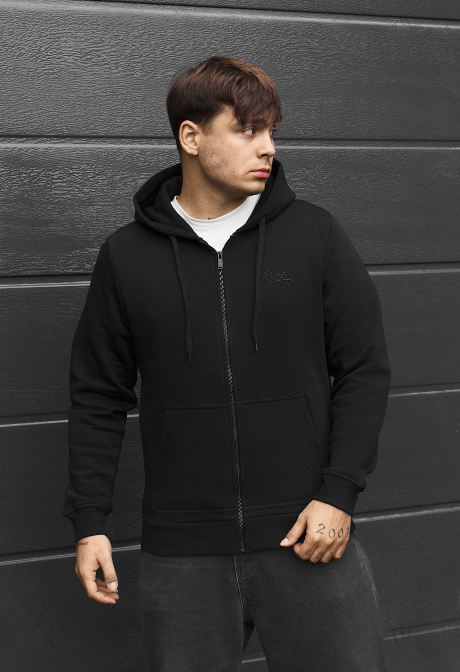 Bluza Staff vi zip logo black fleece