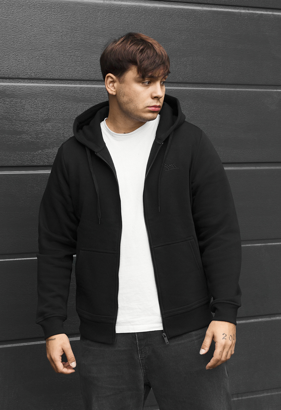 Bluza Staff vi zip logo black fleece