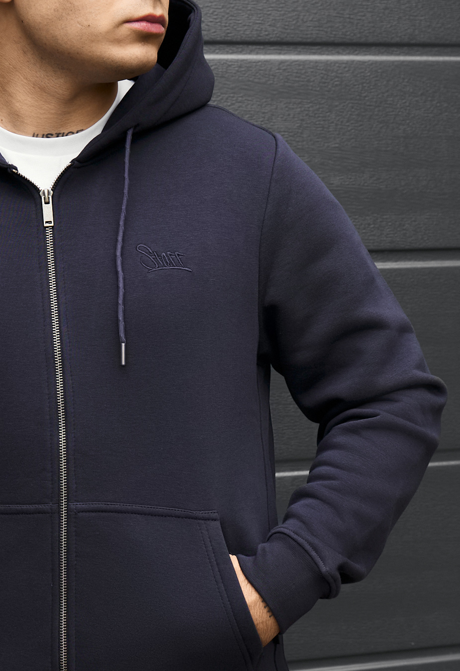 Bluza Staff vi zip logo navy fleece