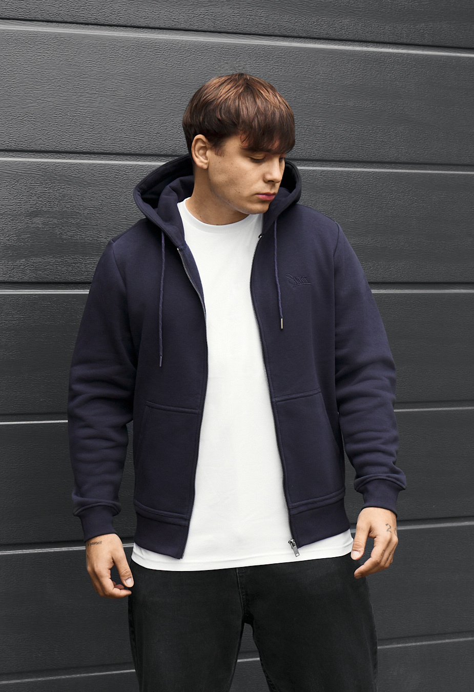 Bluza Staff vi zip logo navy fleece