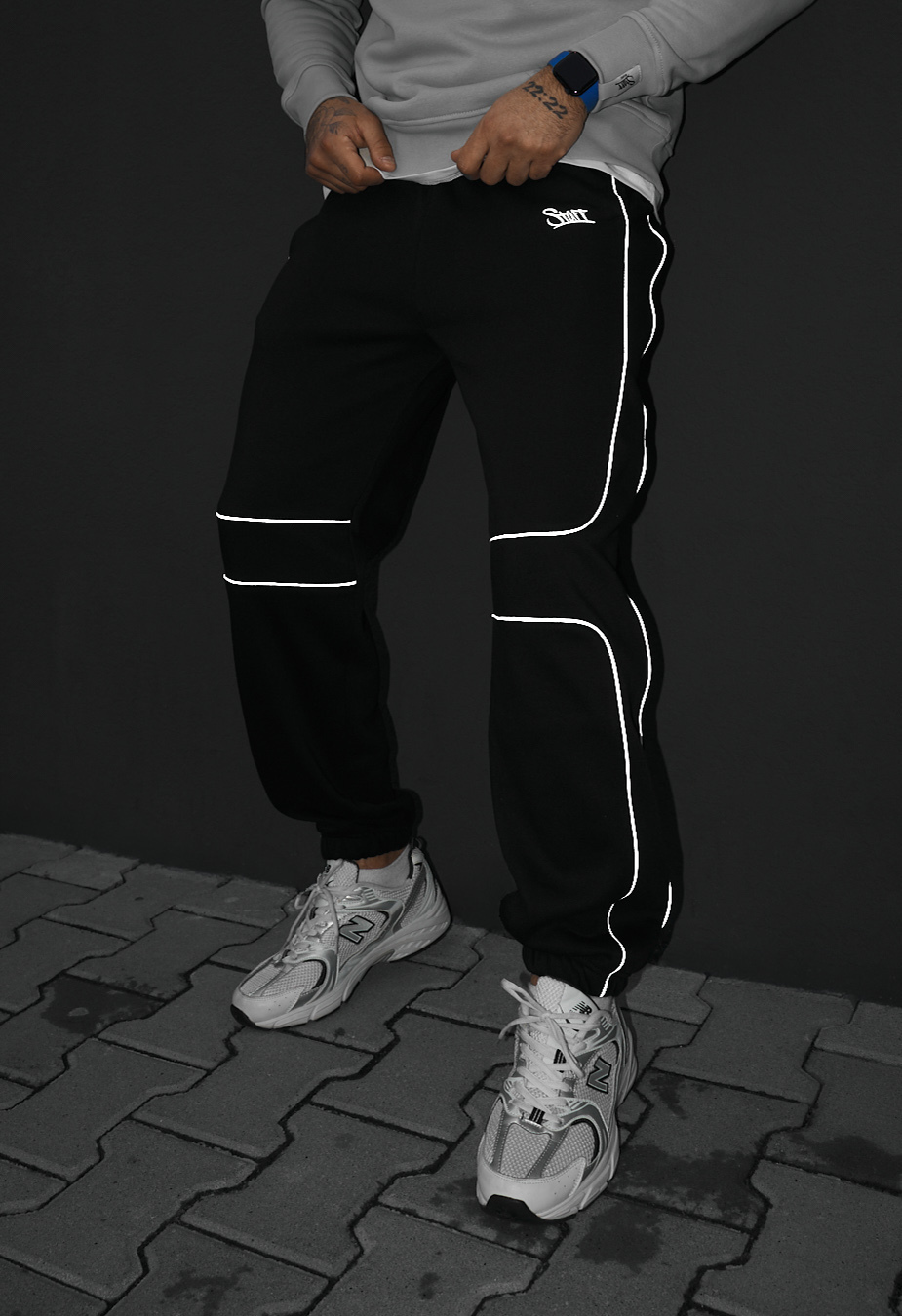 Spodnie dresowe Staff en black reflective fleece