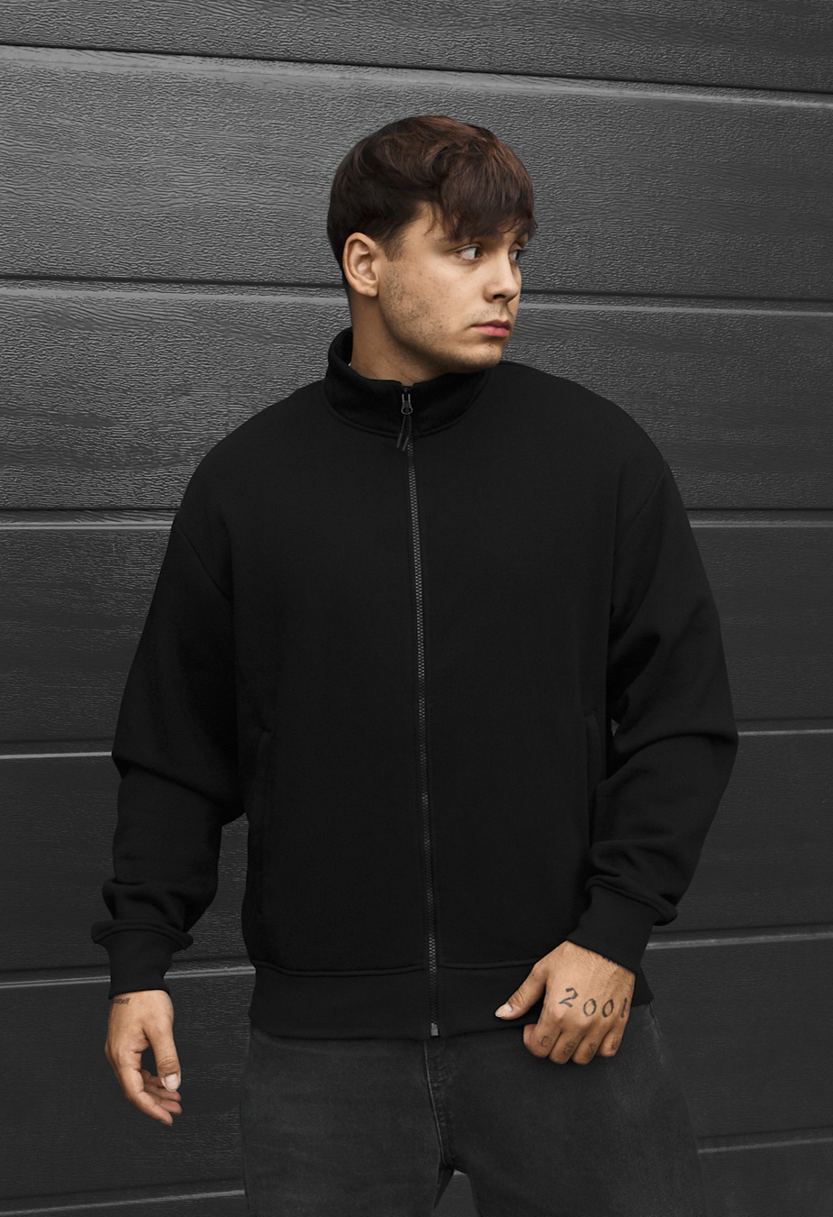 Olimpijka Staff chi zip black oversize fleece