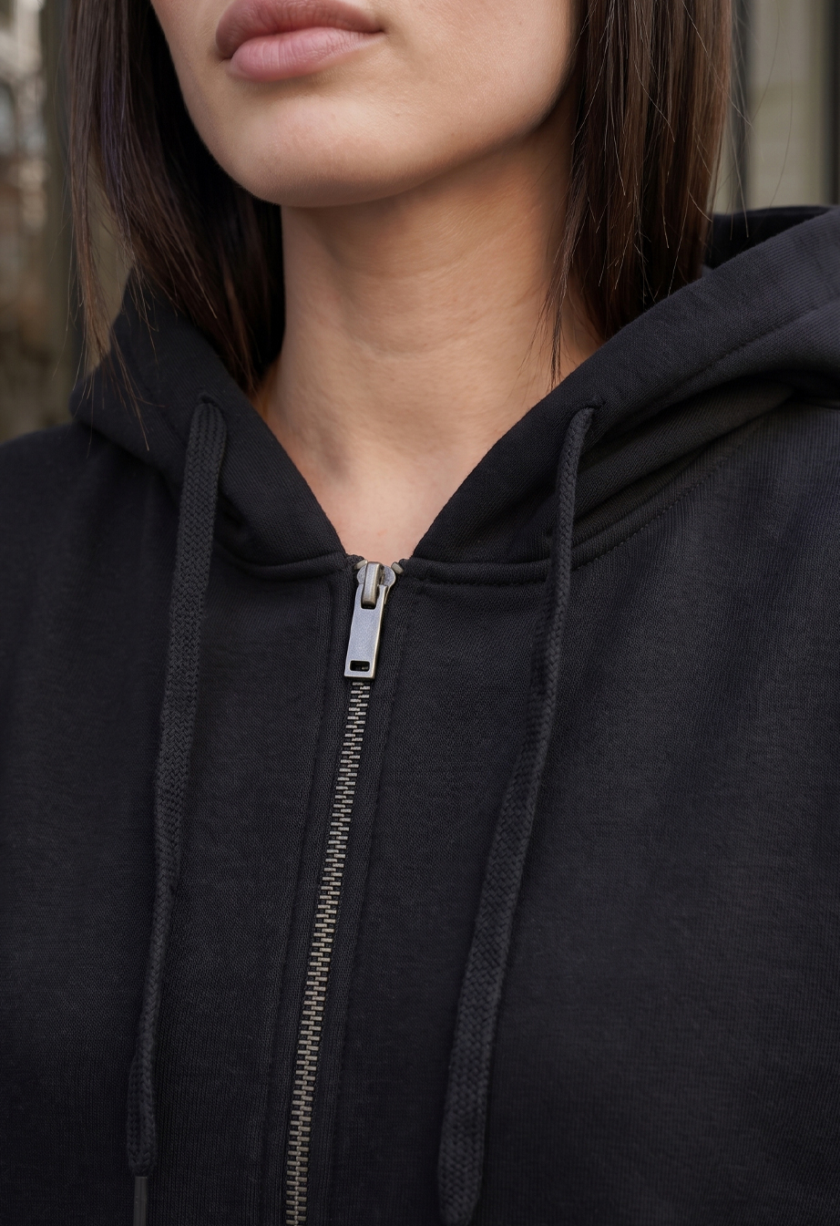 Bluza Staff fiz zip black oversize fleece