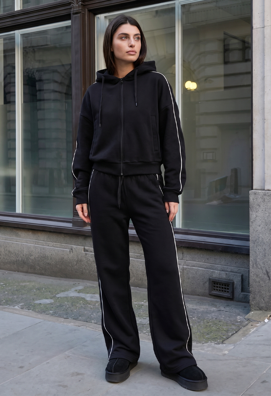 Dres Staff rul zip black oversize fleece