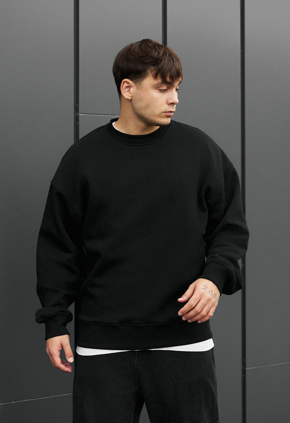 Bluza Staff black oversize fleece
