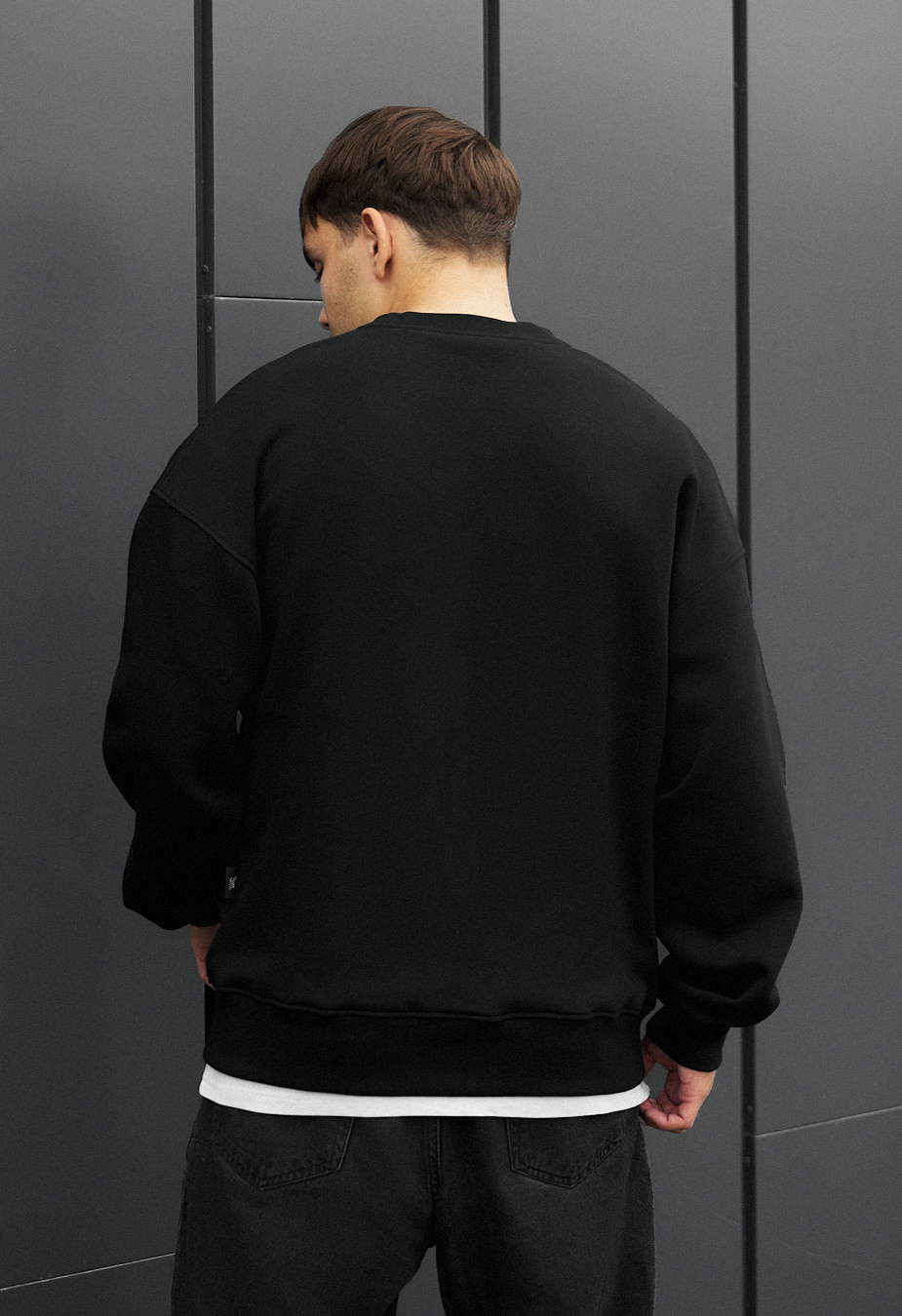 Bluza Staff black oversize fleece