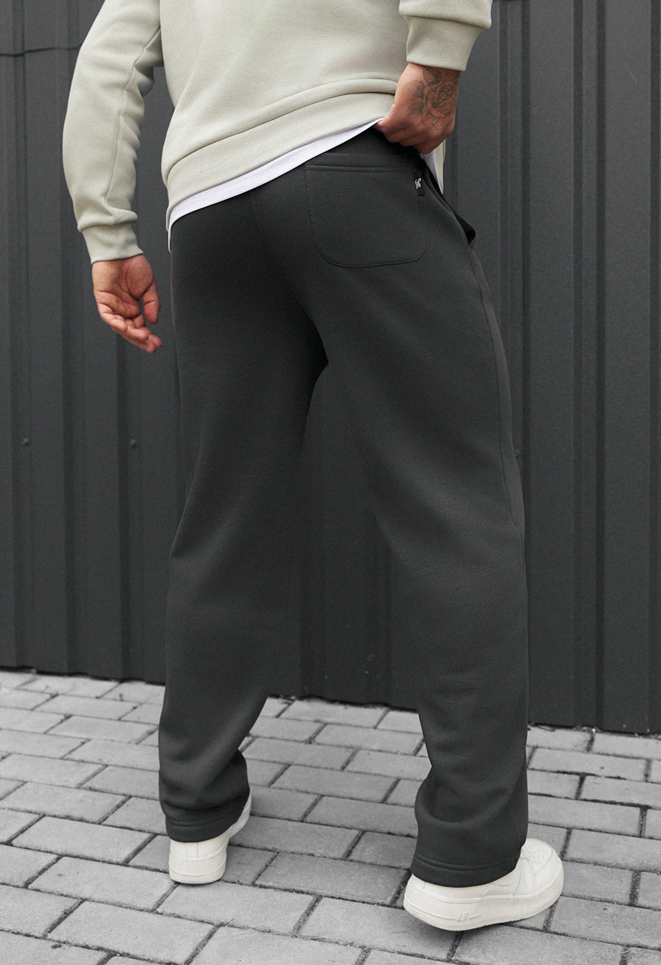 Spodnie dresowe Staff jot dark gray fleece