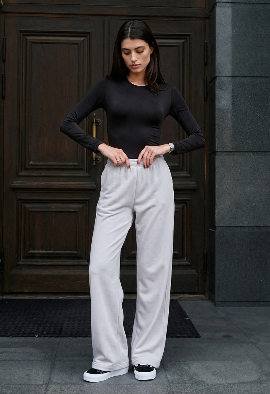 Spodnie dresowe Staff mon light gray