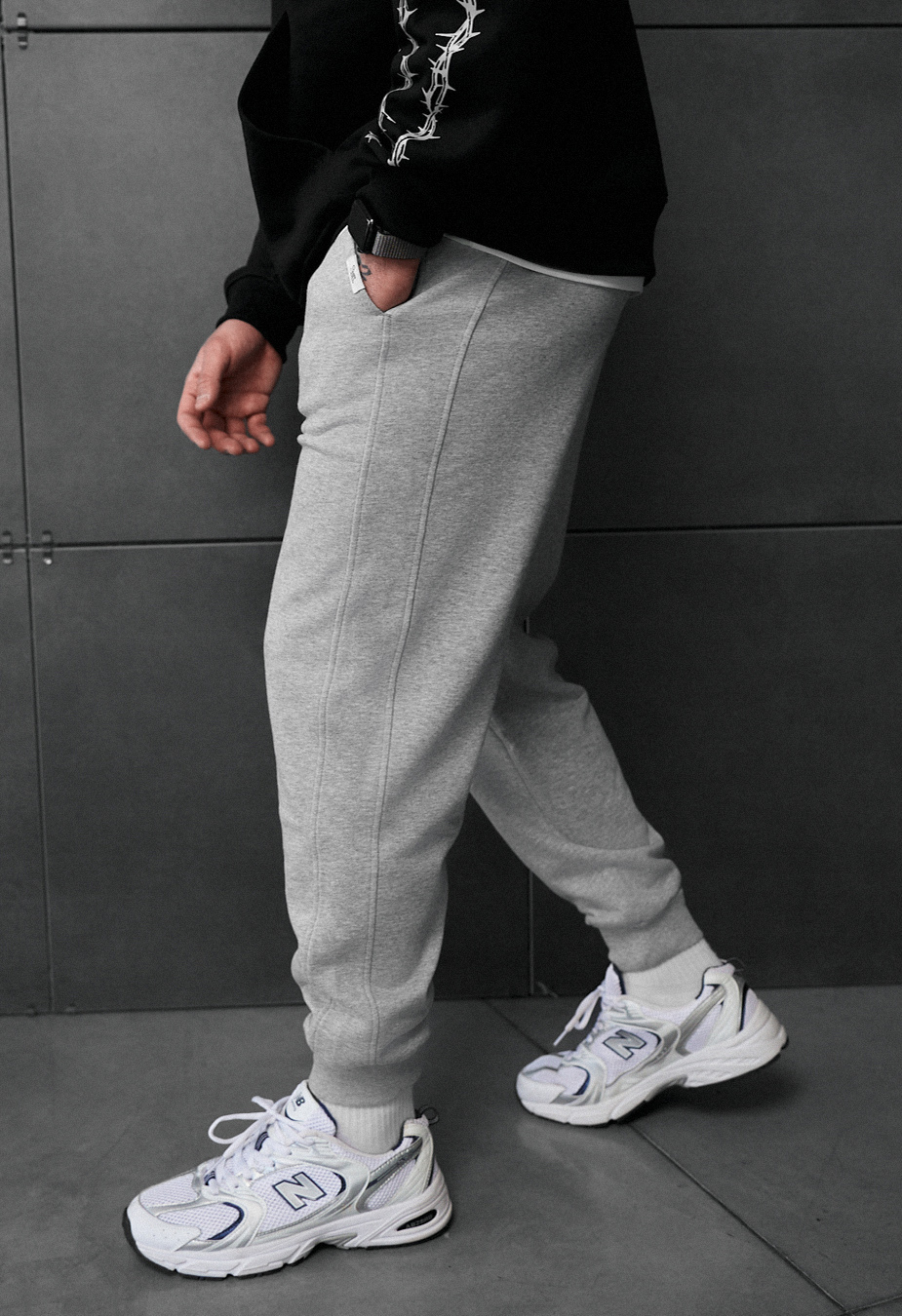 Spodnie dresowe Staff rol gray melange