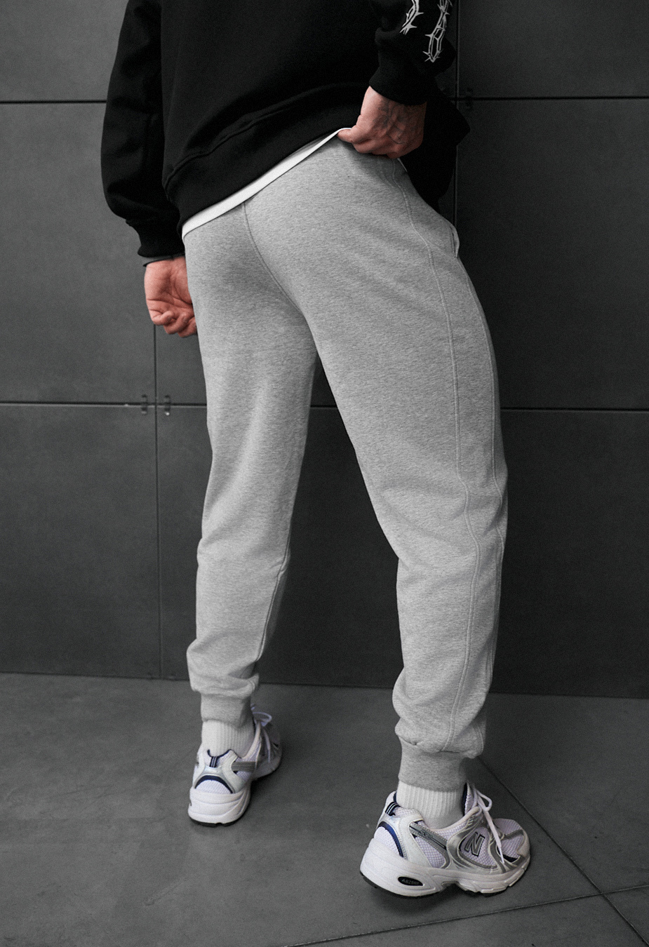 Spodnie dresowe Staff rol gray melange