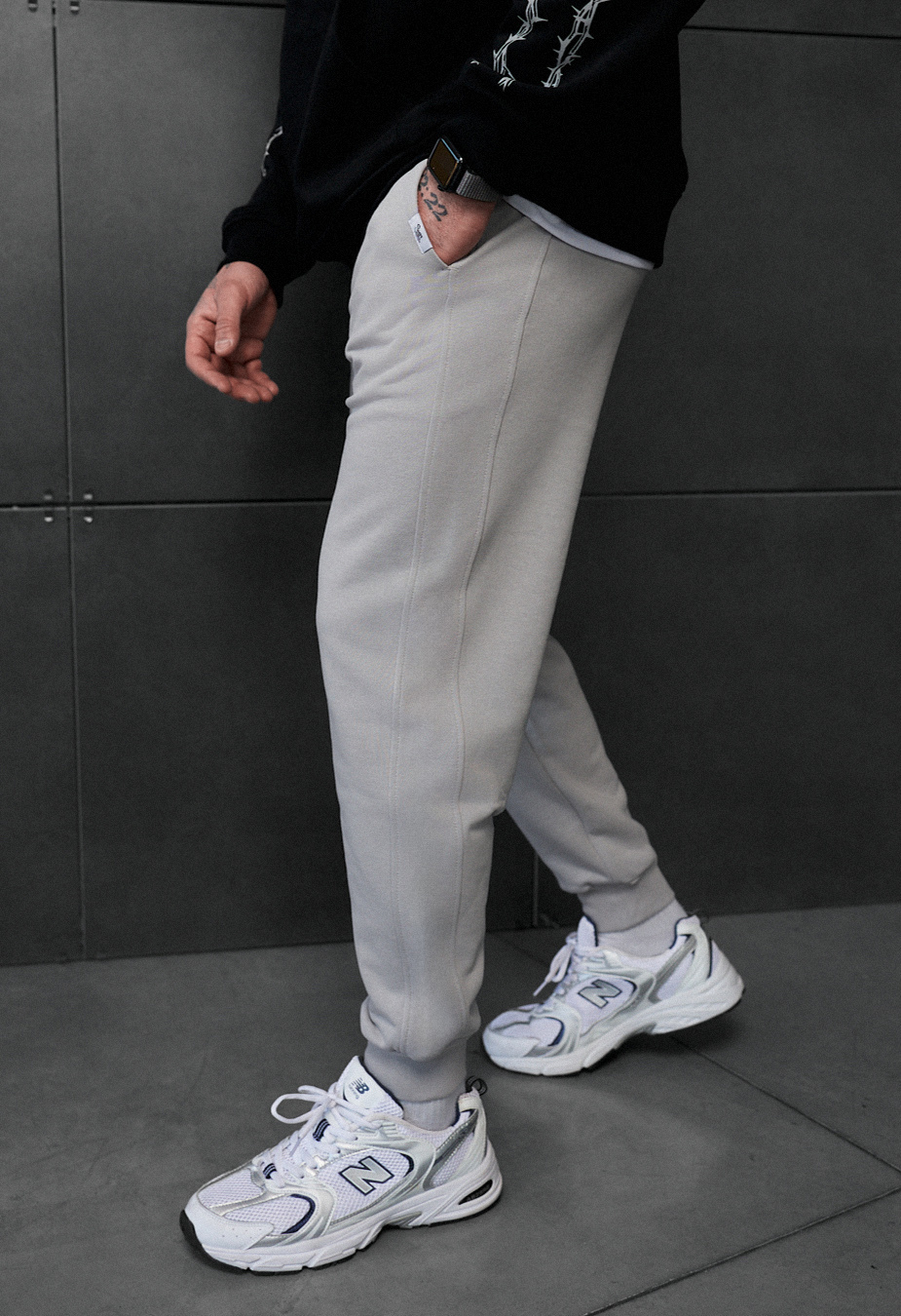 Spodnie dresowe Staff rol light gray