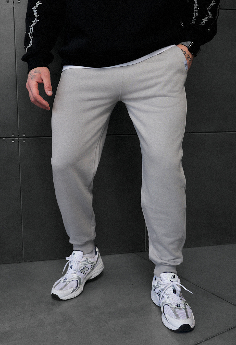 Spodnie dresowe Staff rol light gray