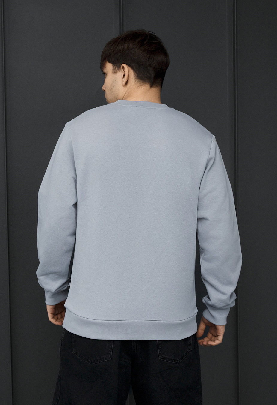 Bluza Staff logo light gray & blue