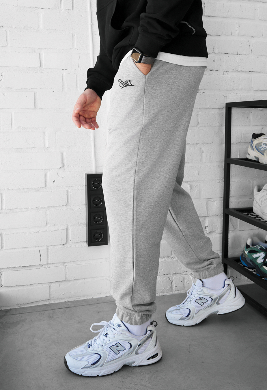 Spodnie dresowe Staff al logo gray melange