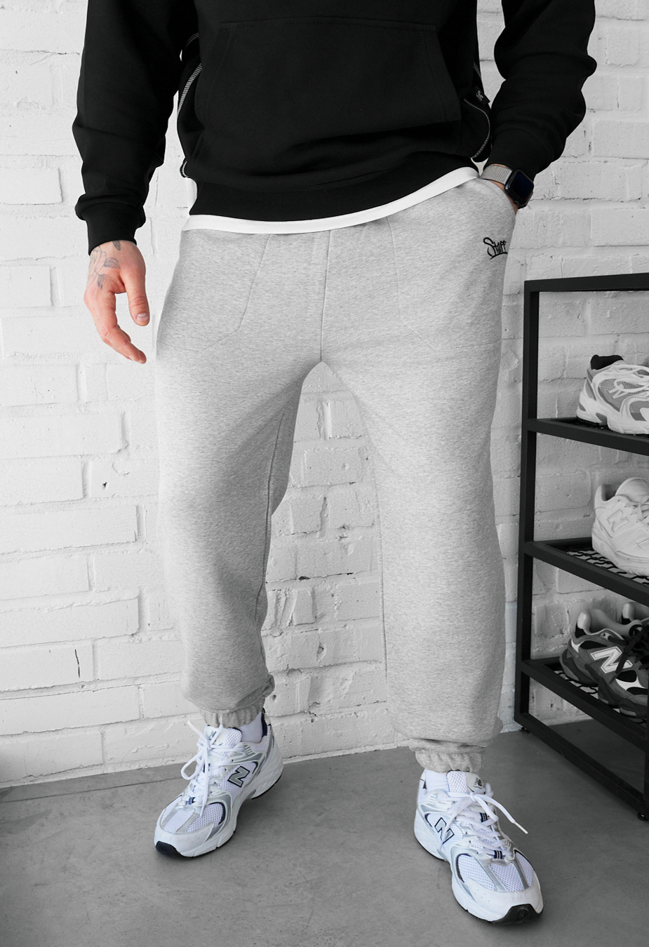 Spodnie dresowe Staff al logo gray melange