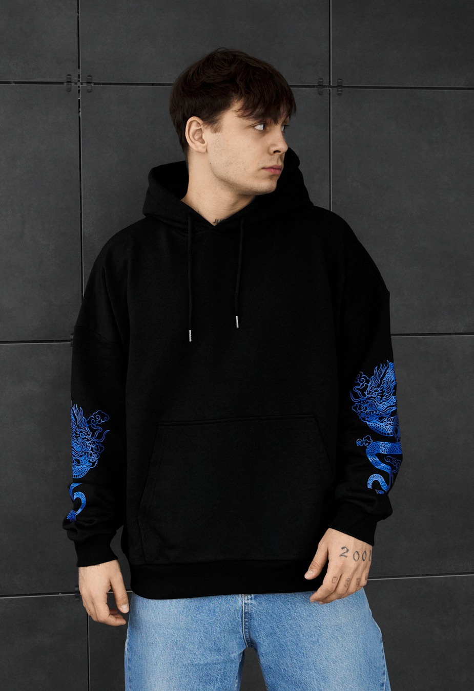 Bluza Staff blue dragon oversize