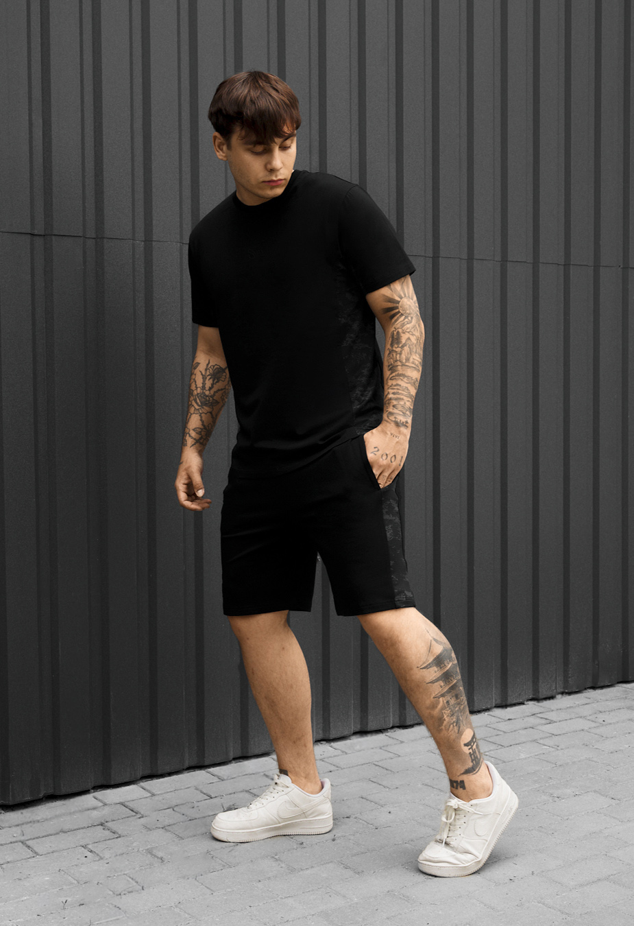 Komplet koszulka + spodenki Staff pro black