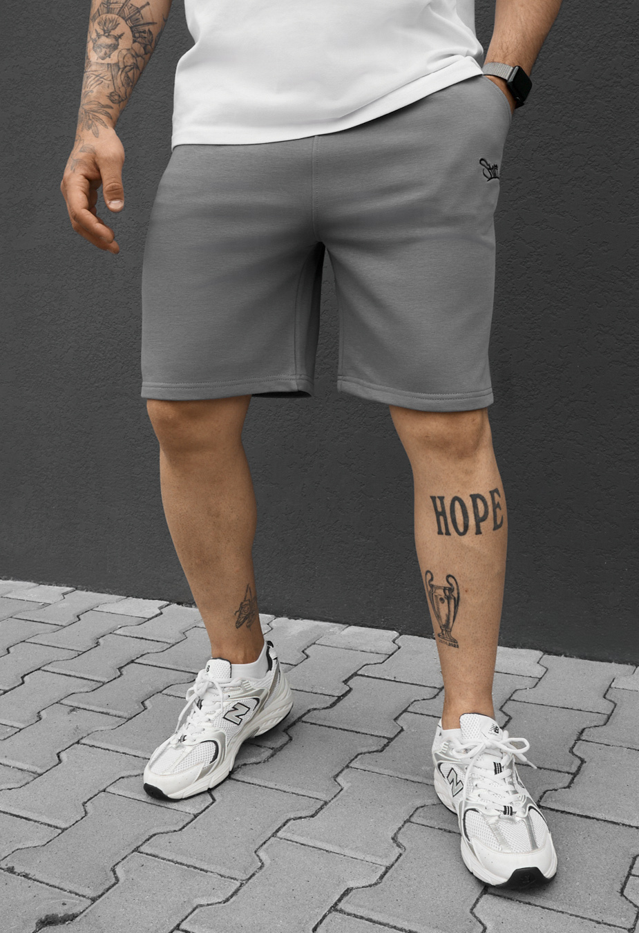 Spodenki Staff dje gray logo