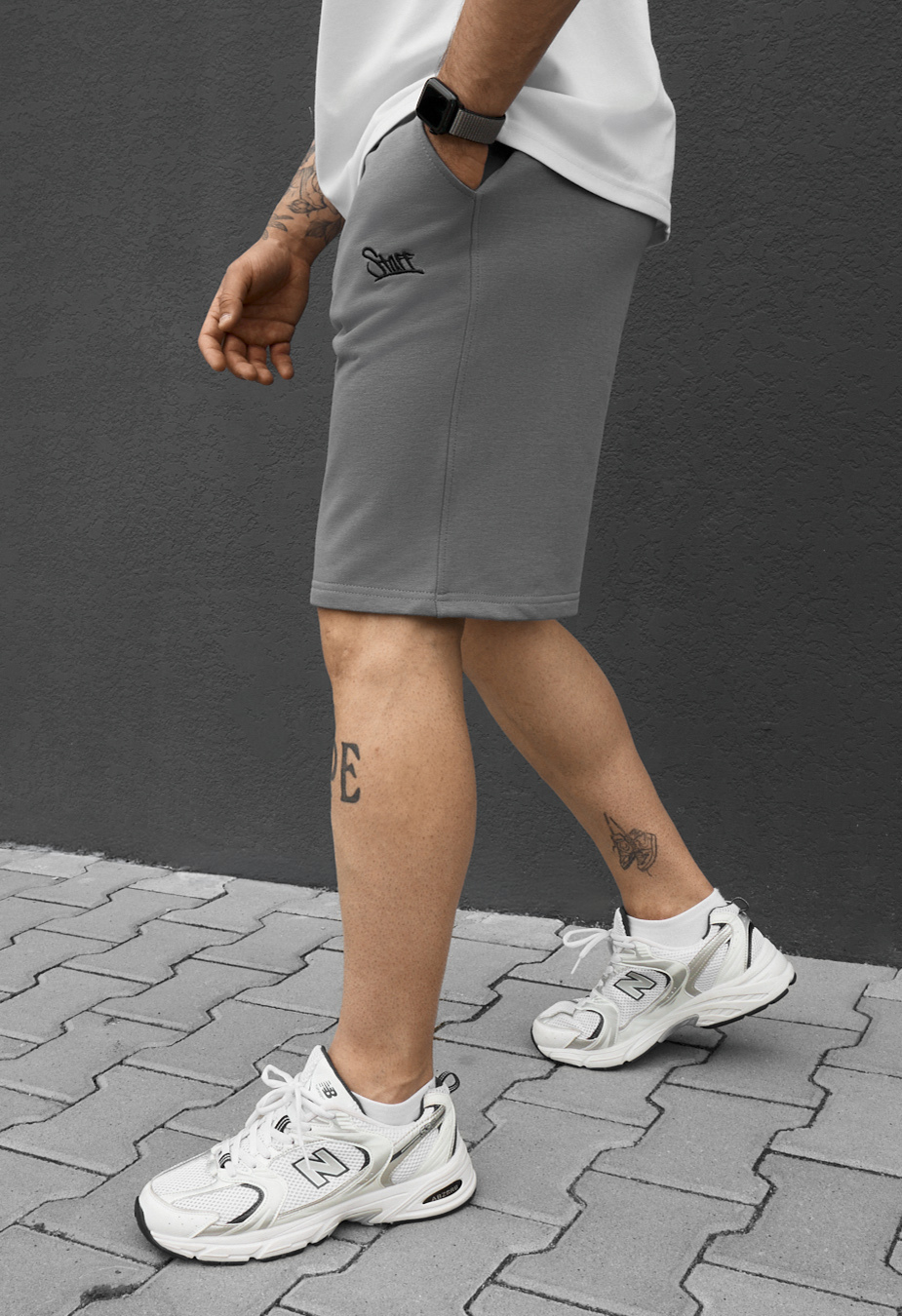 Spodenki Staff dje gray logo
