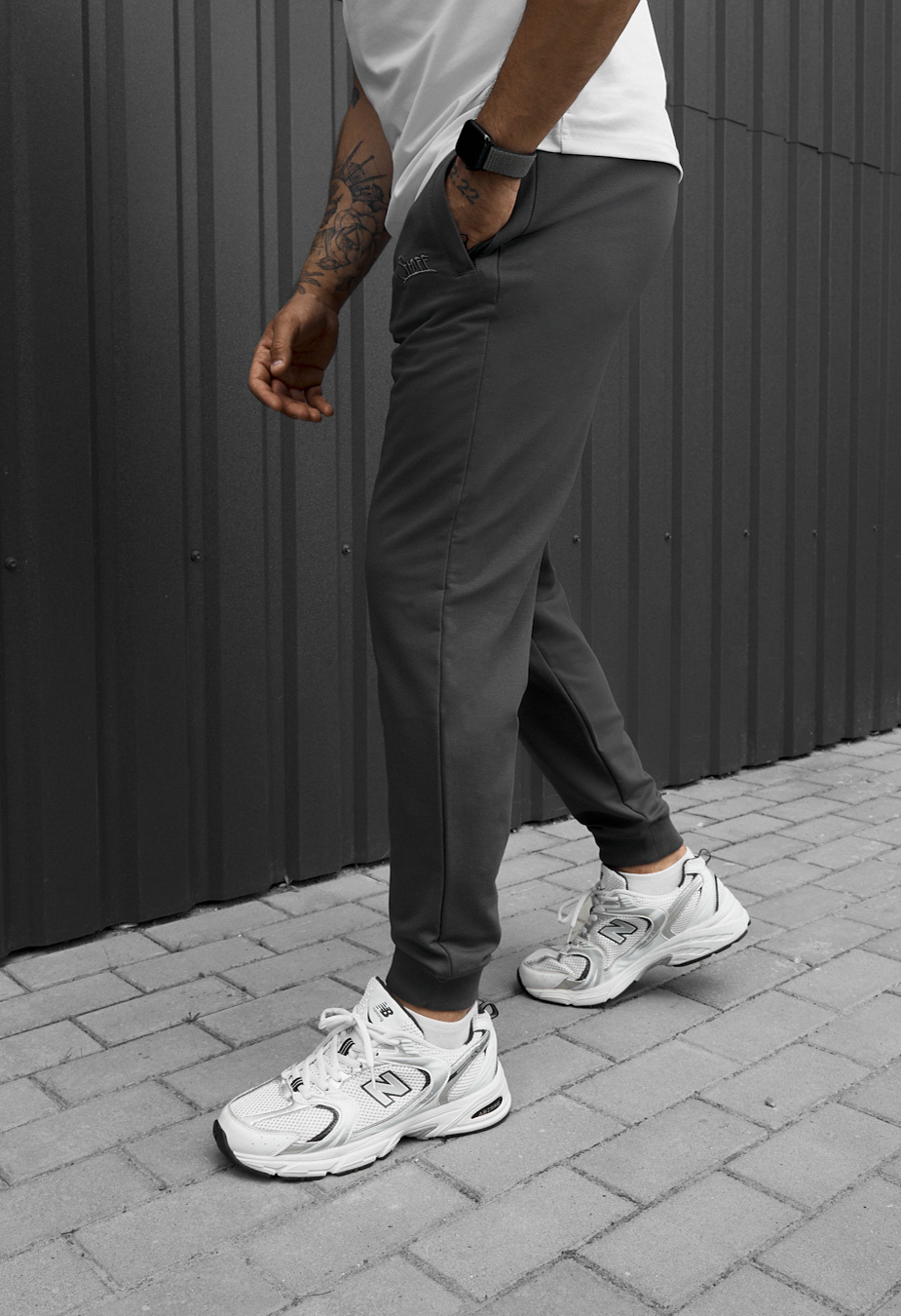 Spodnie dresowe Staff go logo gray