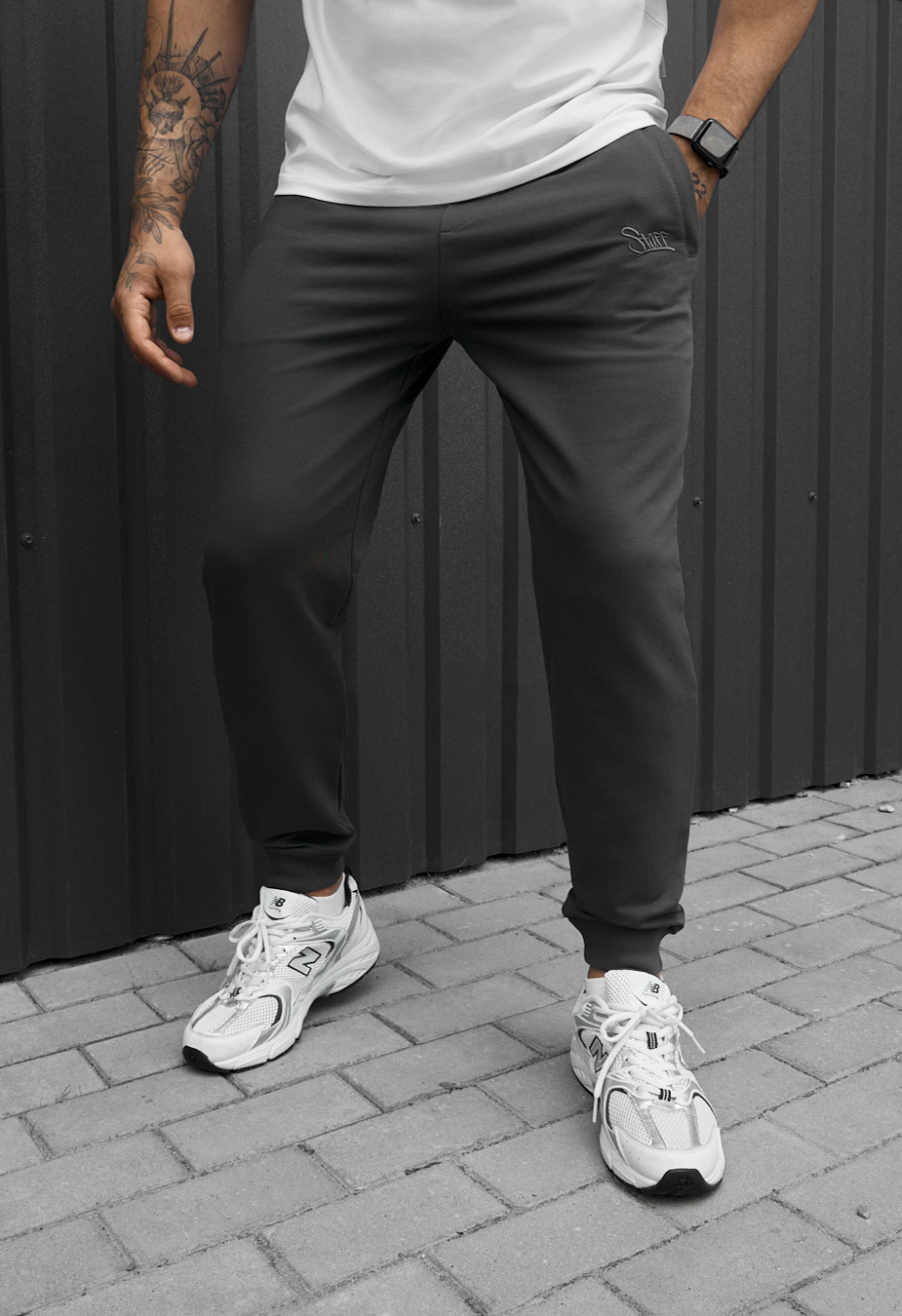 Spodnie dresowe Staff go logo gray
