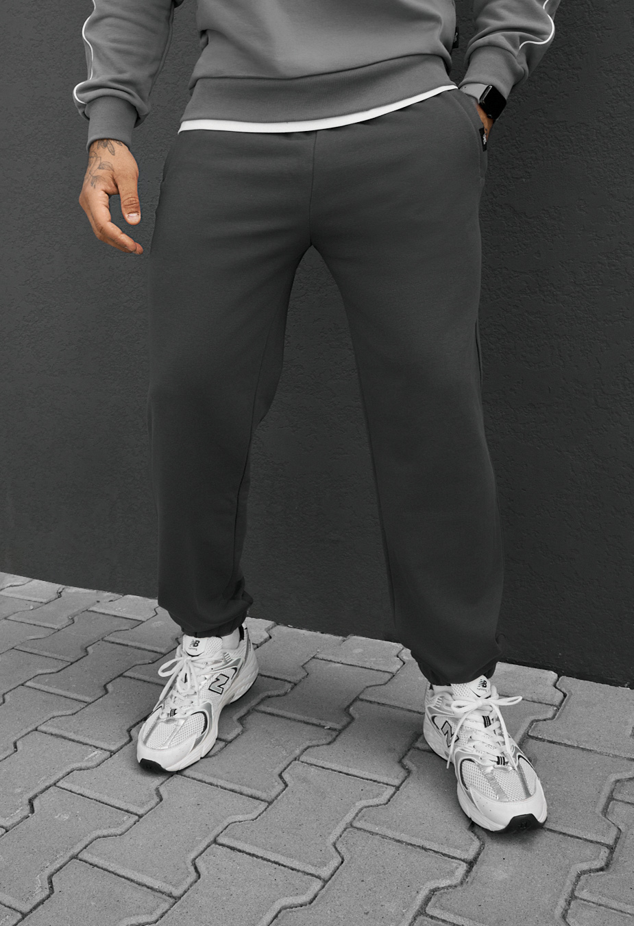 Spodnie dresowe Staff dexo dark gray