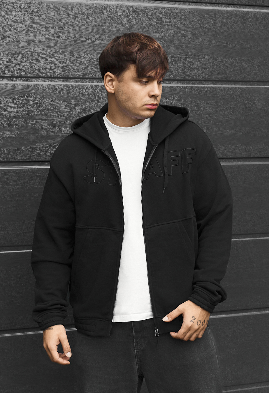 Bluza Staff zip logo black oversize